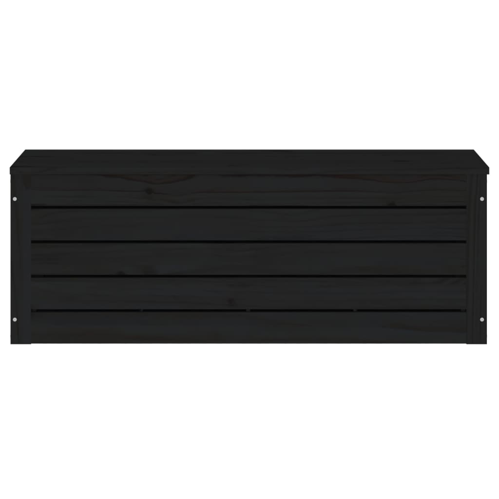 vidaXL Caja de almacenaje madera maciza de pino negro 89x36,5x33 cm