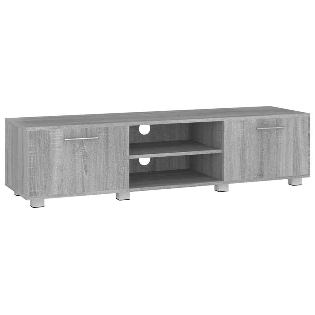vidaXL Mueble de TV madera contrachapada gris Sonoma 140x40x35 cm