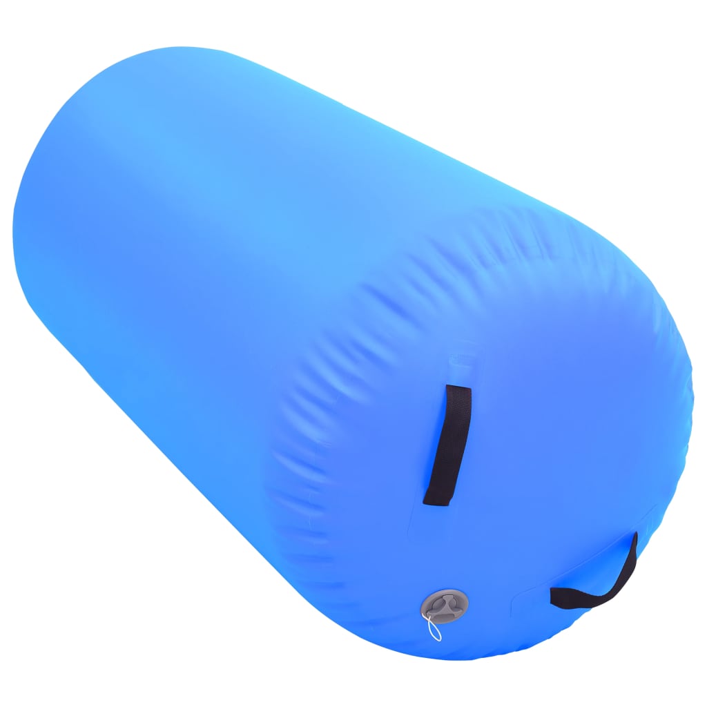 vidaXL Rollo hinchable de gimnasia con bomba PVC azul 120x75 cm