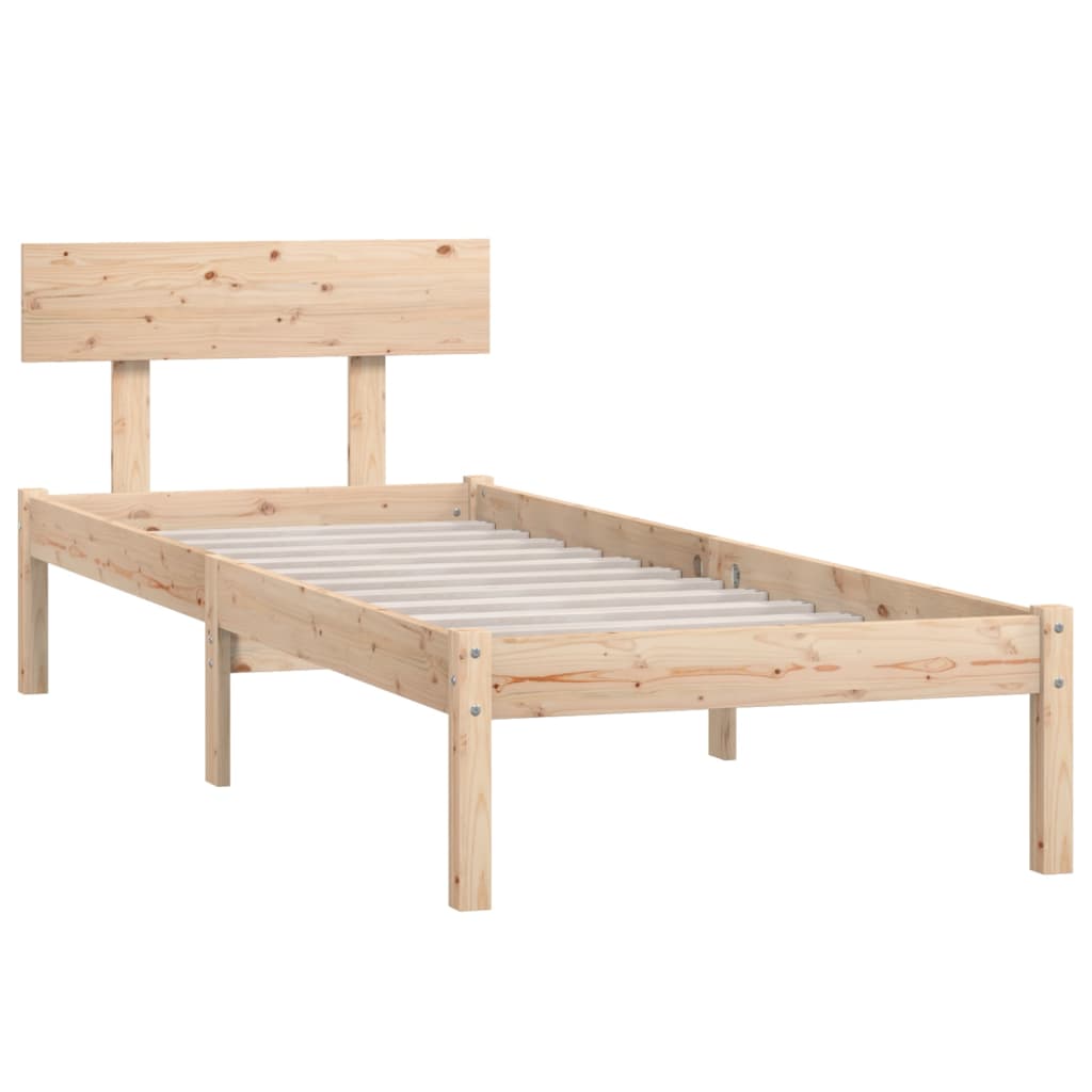 vidaXL Estructura de cama madera maciza de pino individual 90x190 cm