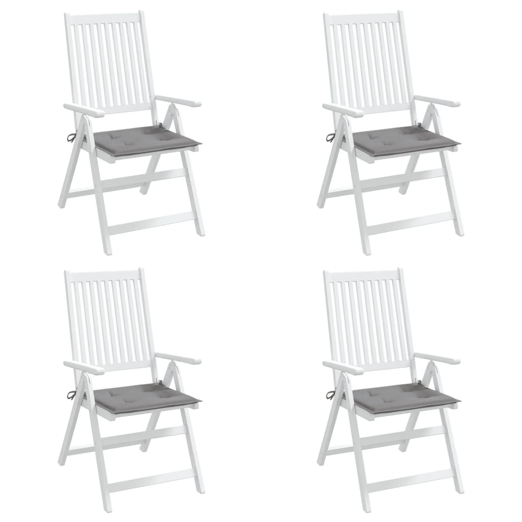 vidaXL Cojines para sillas de jardín 4 unidades gris 40x40x3 cm