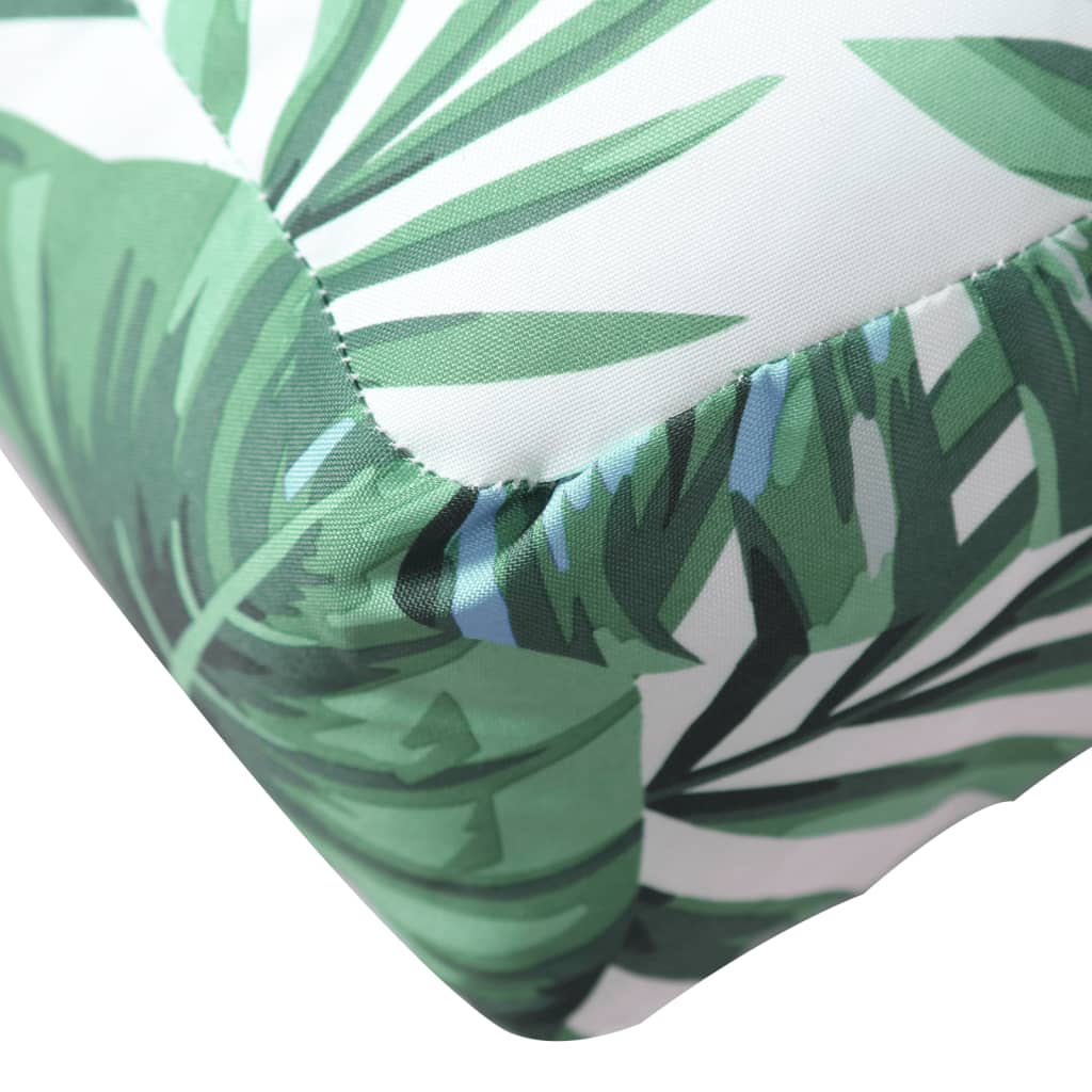 vidaXL Cojín para palés tela estampado de hojas 60x61,5x10 cm