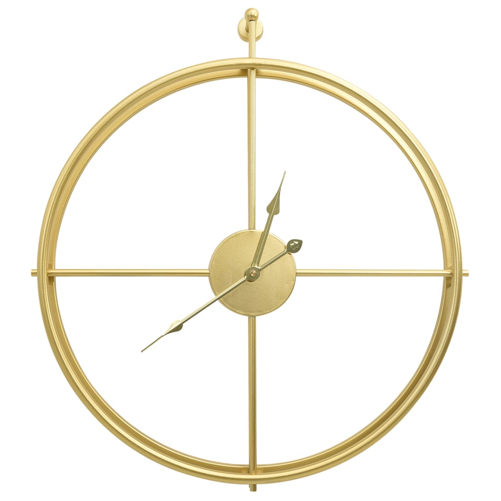 vidaXL Reloj de pared de hierro dorado 52 cm