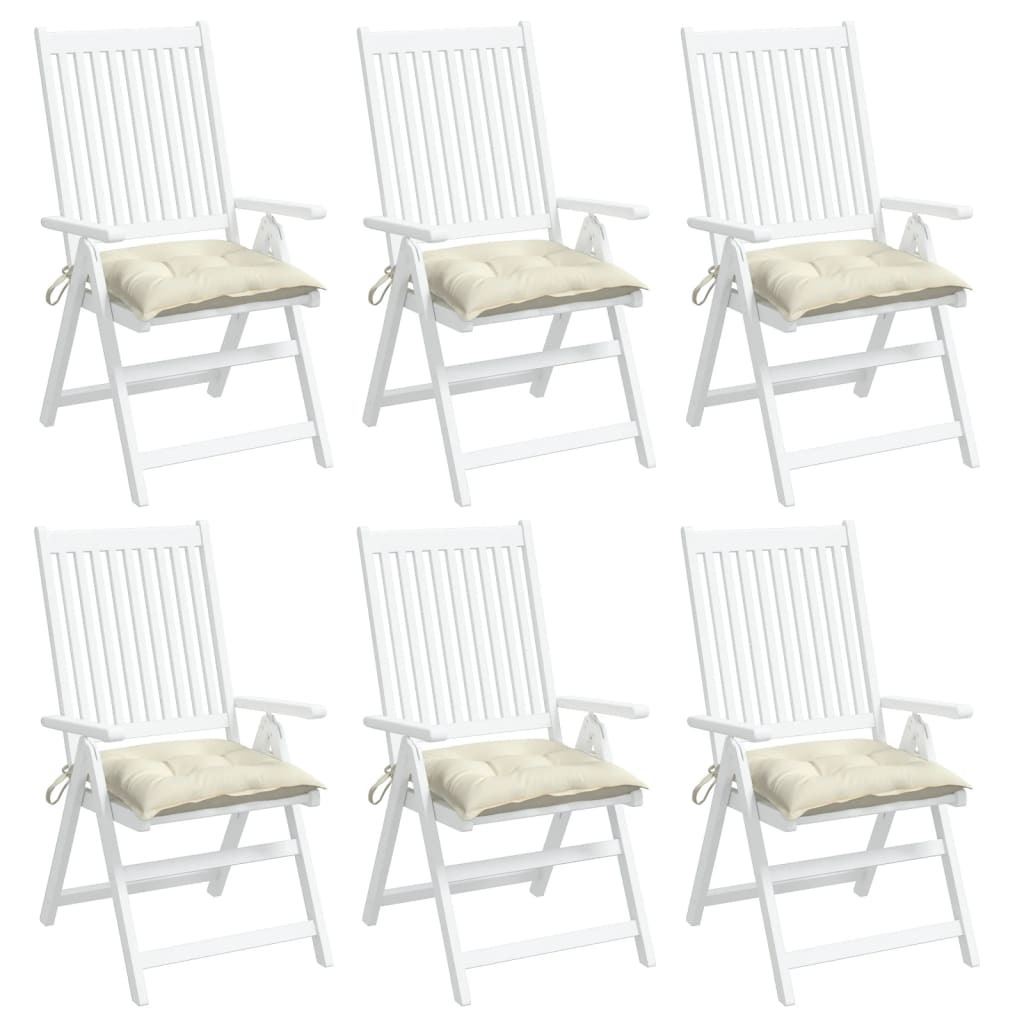 vidaXL Cojines sillas de jardín 6 uds tela Oxford crema 50x50x7 cm