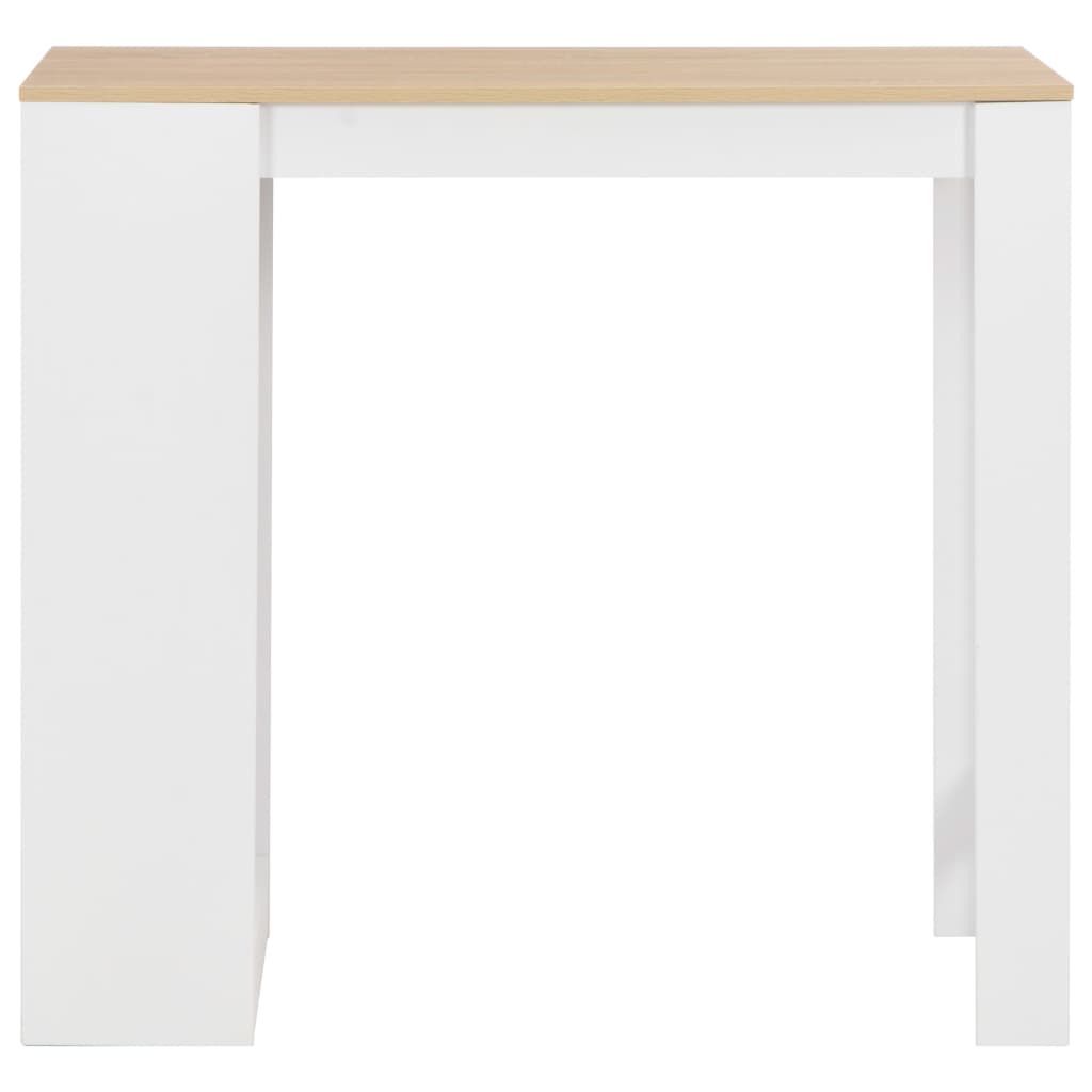 vidaXL Mesa alta de cocina con estantería blanca 110x50x103 cm
