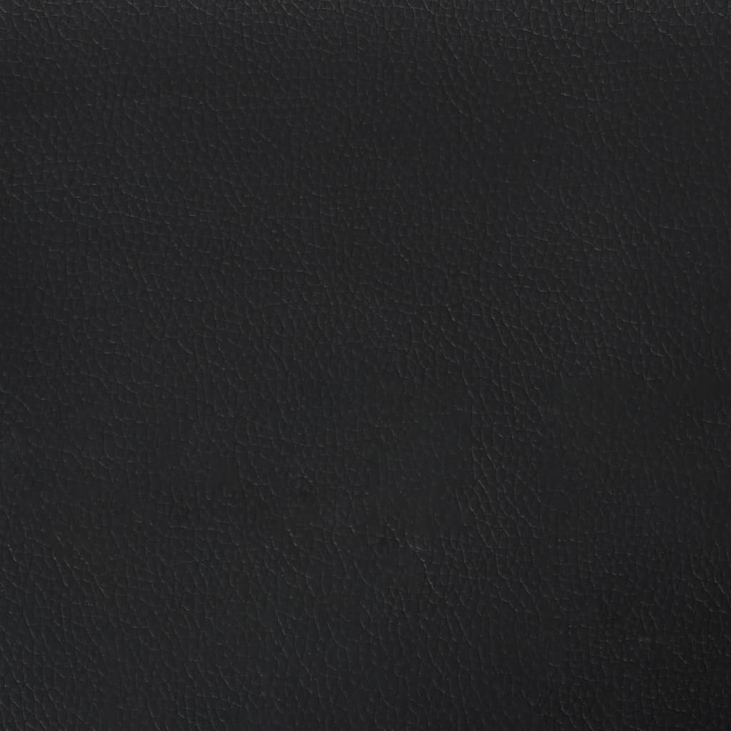 vidaXL Sillón con taburete cuero sintético negro 60 cm