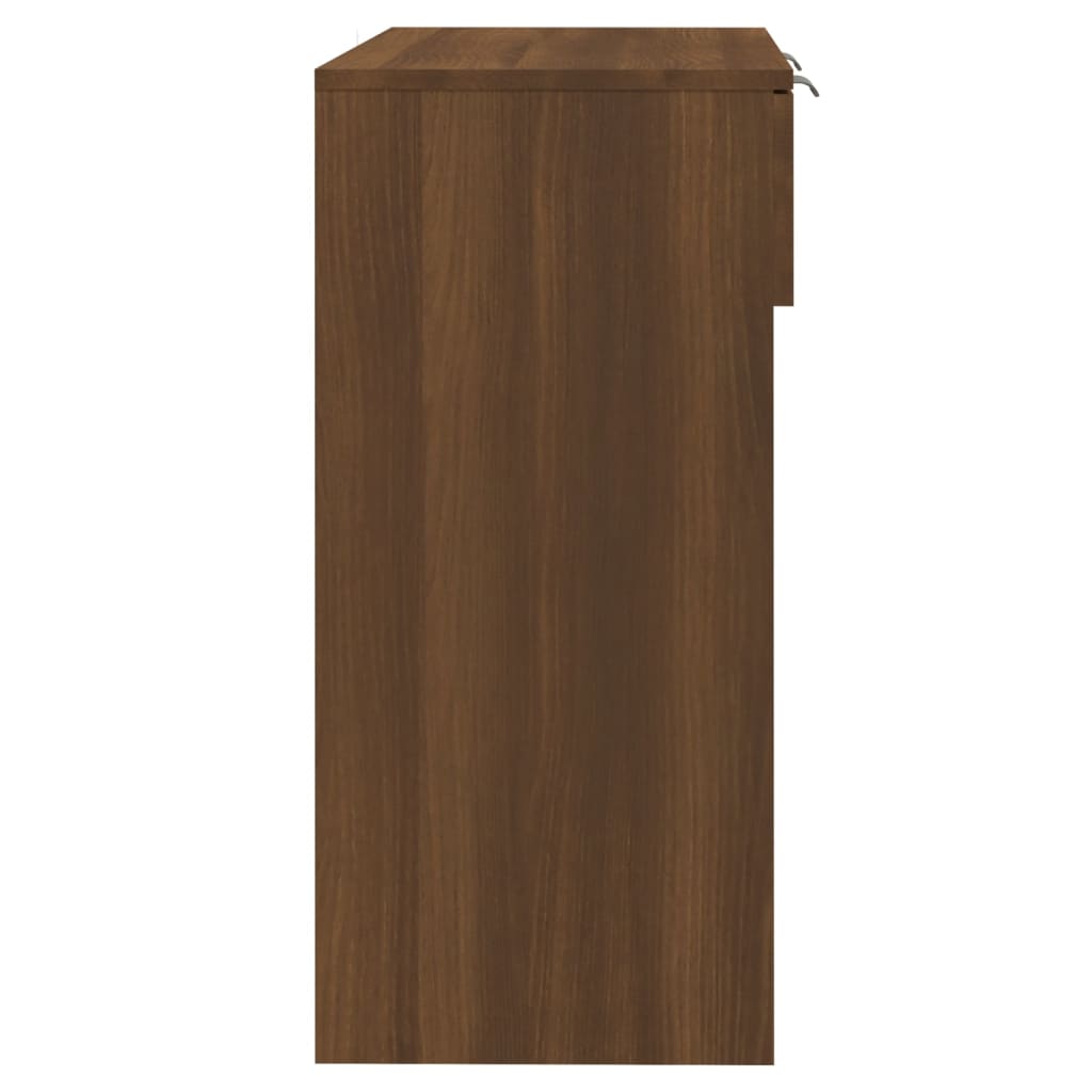 vidaXL Mesa consola madera contrachapada marrón roble 90x36x75 cm
