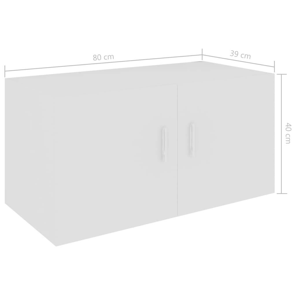 vidaXL Armario de pared madera contrachapada blanco 80x39x40 cm