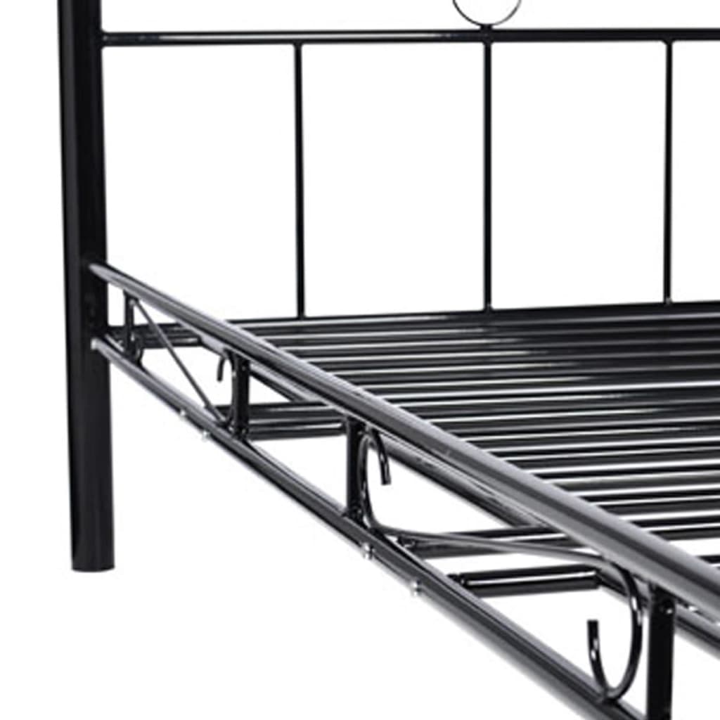 vidaXL Sofá cama con colchón de metal negra 90x200 cm
