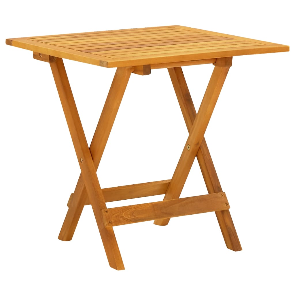 vidaXL Silla de jardín con reposapiés y mesa madera acacia y textilene