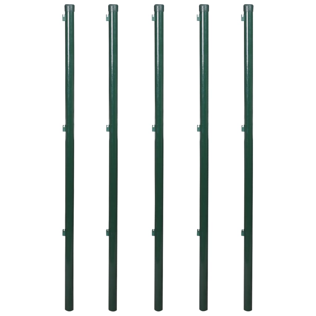 vidaXL Valla metálica con estacas postes acero galvanizado 0,8x15 m