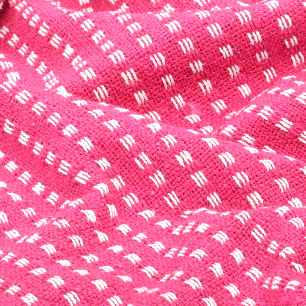 vidaXL Manta a cuadros de algodón rosa 220x250 cm