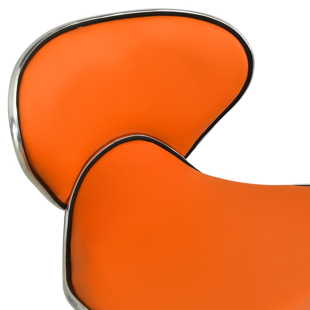 vidaXL Silla de oficina de cuero sintético naranja