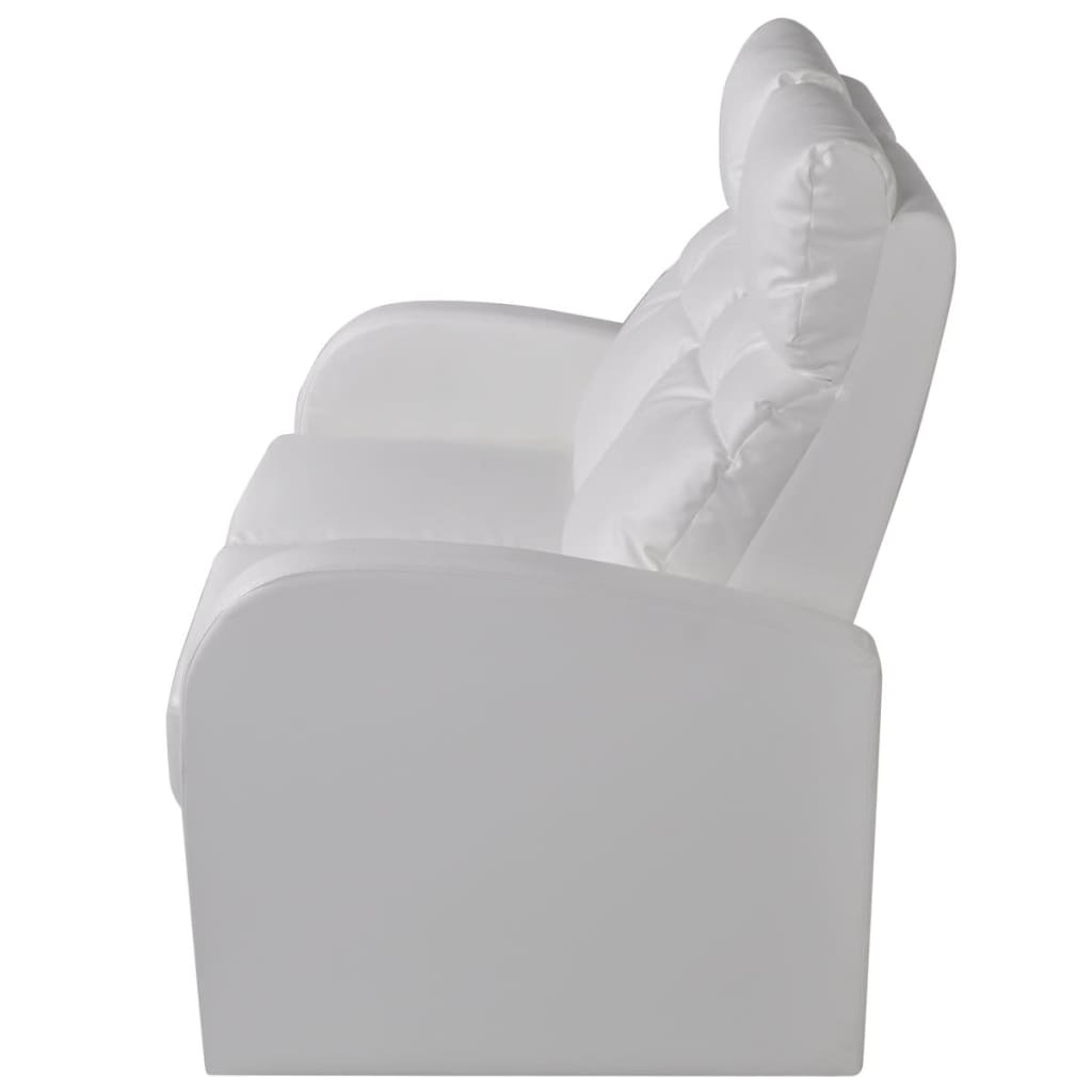 vidaXL Sillón reclinable con 2 plazas de cuero artificial blanco