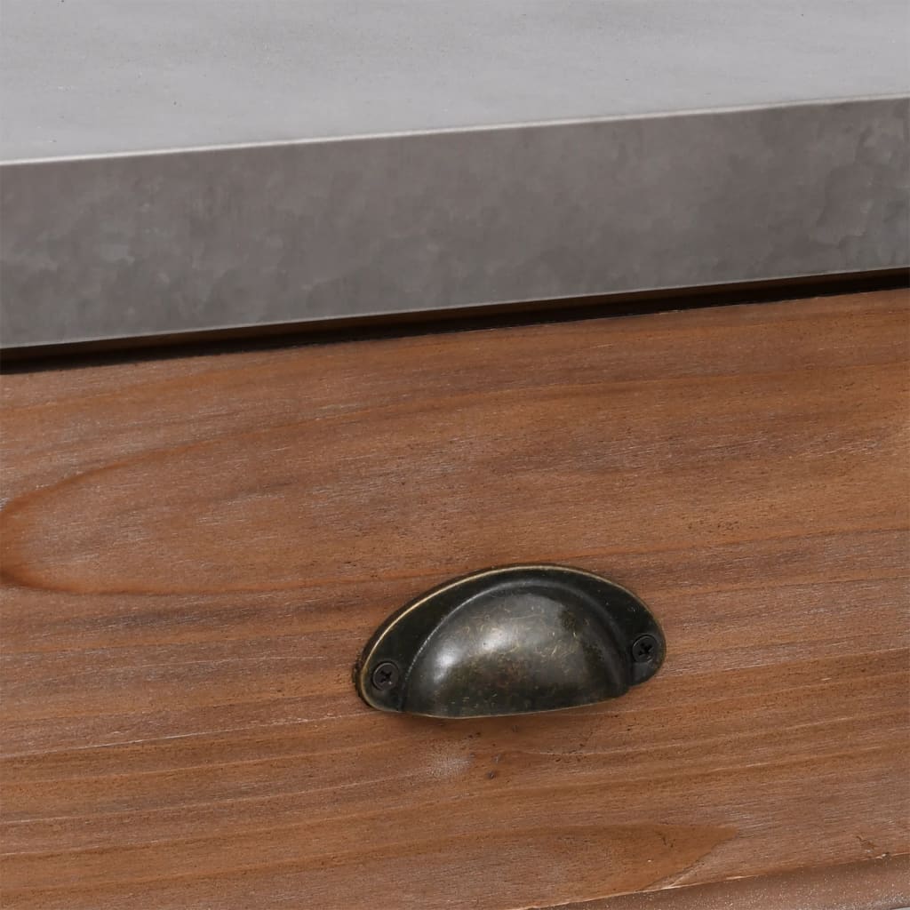 vidaXL Mesa consola de madera maciza de abeto 110x35x80 cm