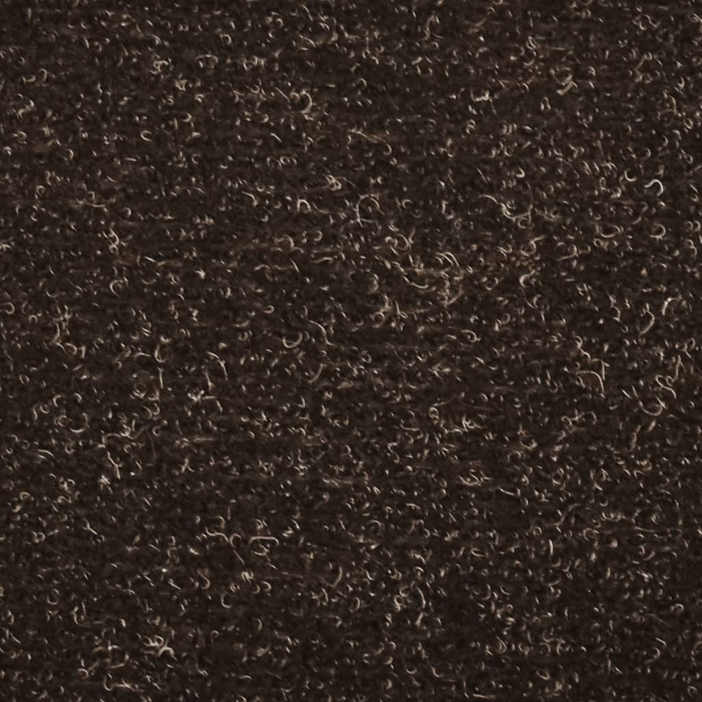 vidaXL Alfombra autoadhesiva escalera 10 uds 65x21x4 cm marrón oscuro