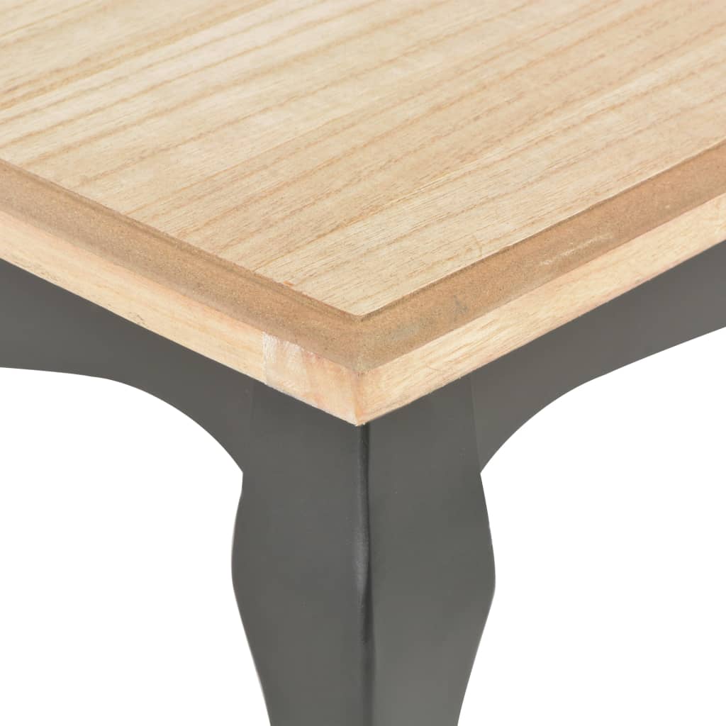 280003 vidaXL Coffee Table Black and Brown 110x60x40 cm Solid Pine Wood