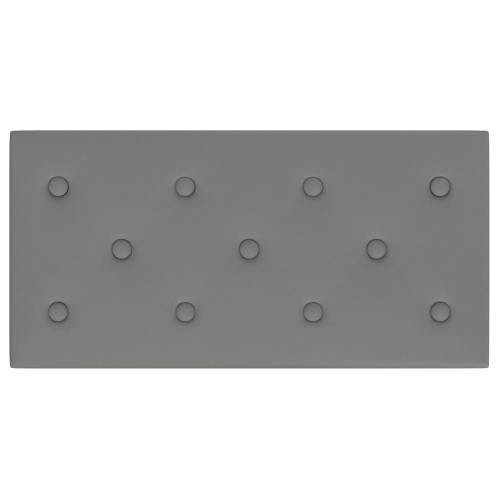 vidaXL Paneles de pared 12 uds cuero sintético gris 60x30 cm 2,16 m²