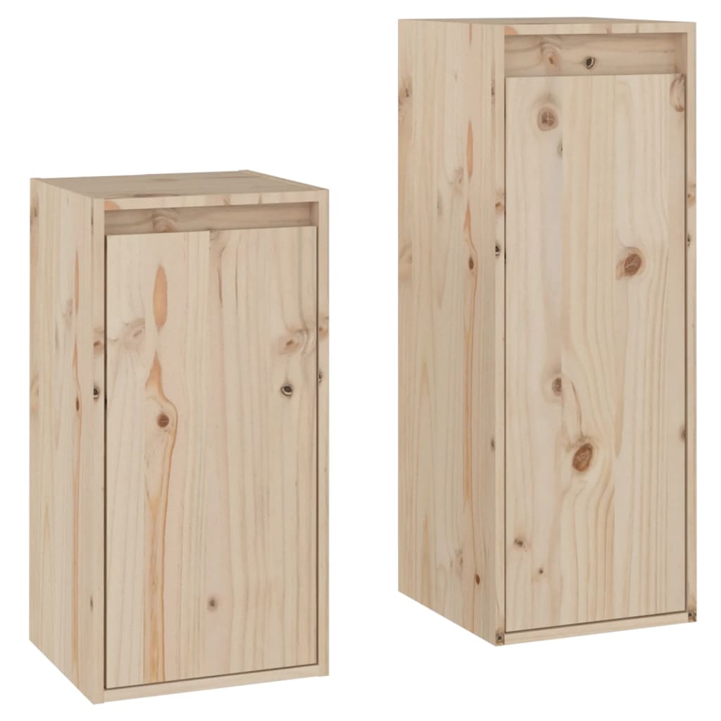 vidaXL Muebles para TV 2 piezas madera maciza de pino