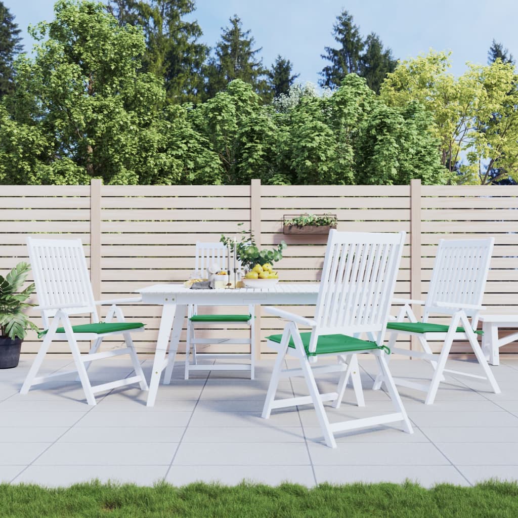 vidaXL Cojines para sillas de jardín 4 unidades verde 40x40x3 cm