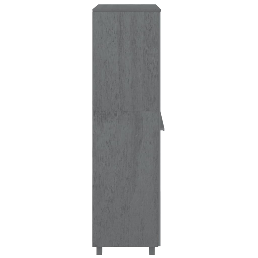 vidaXL Armario madera maciza de pino gris oscuro 89x50x180 cm