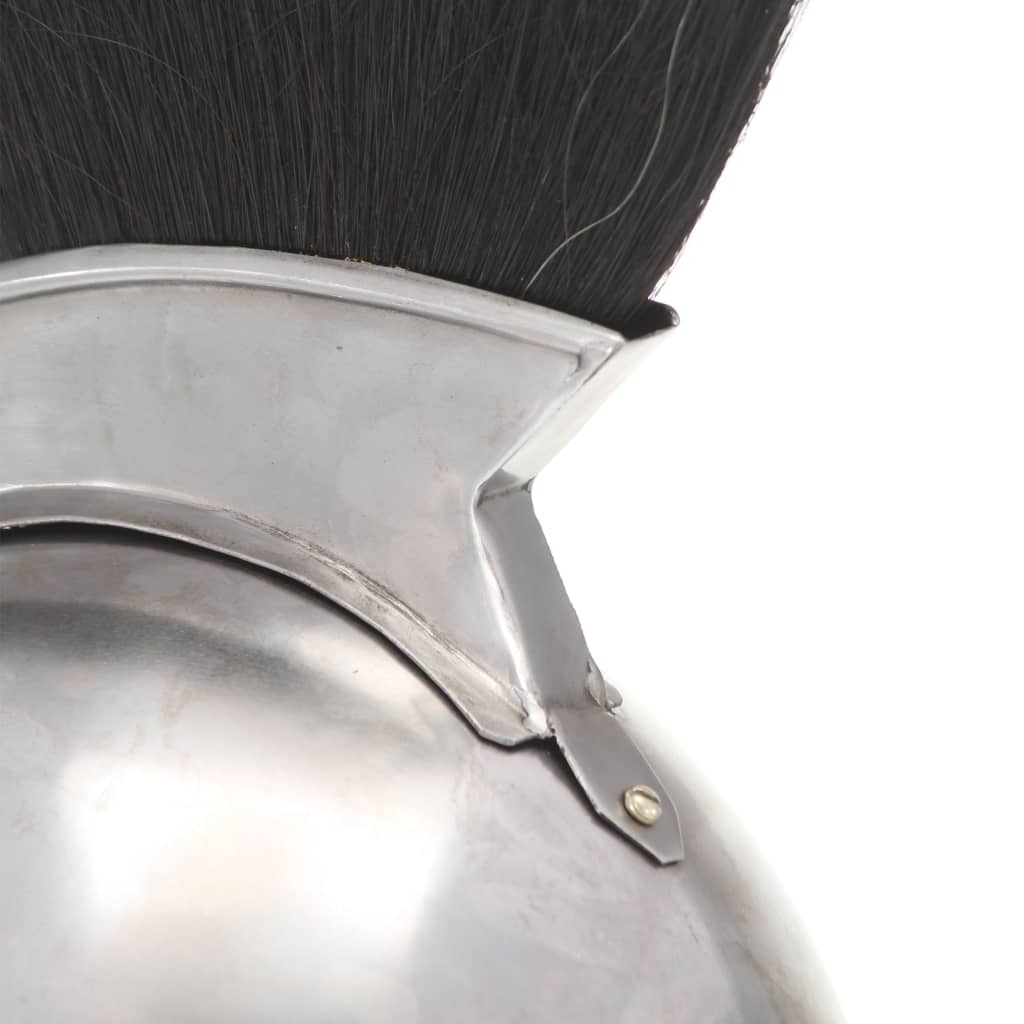 vidaXL Réplica de casco de guerrero griego rol en vivo acero plateado