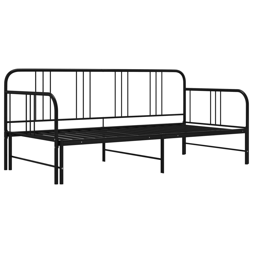 vidaXL Estructura de sofá cama extraíble metal negro 90x200 cm