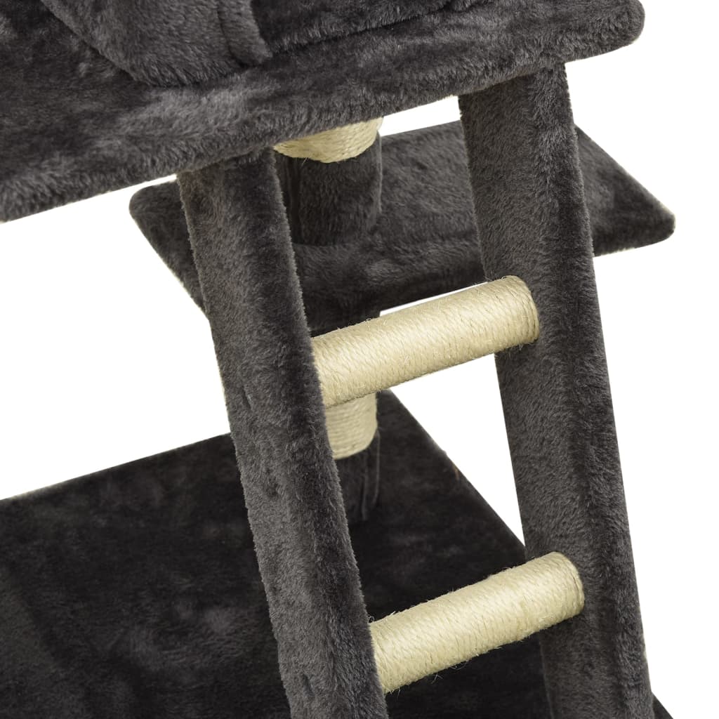 vidaXL Árbol rascador para gatos con postes de sisal gris oscuro 122cm