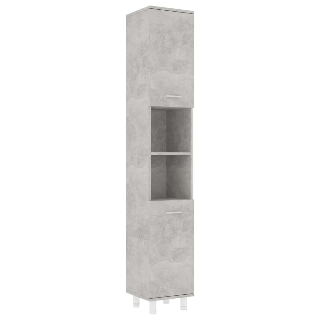 vidaXL Armario de baño contrachapada gris hormigón 30x30x179 cm
