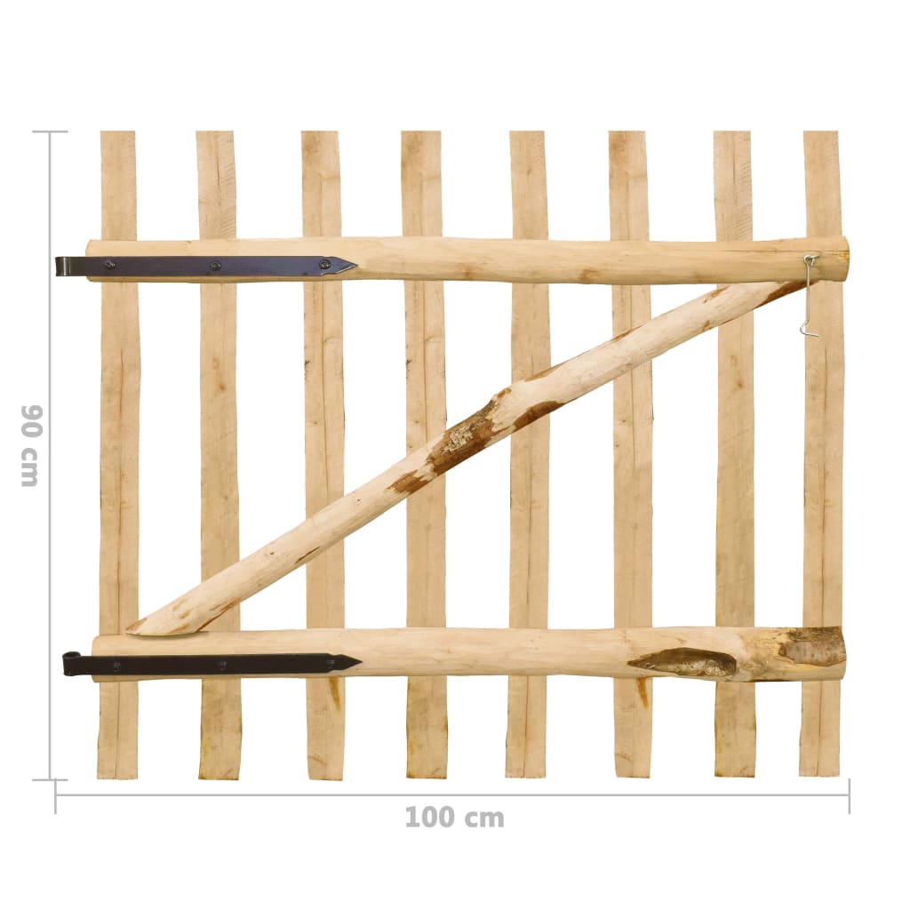 vidaXL Puerta para valla 100x90 cm madera de avellano
