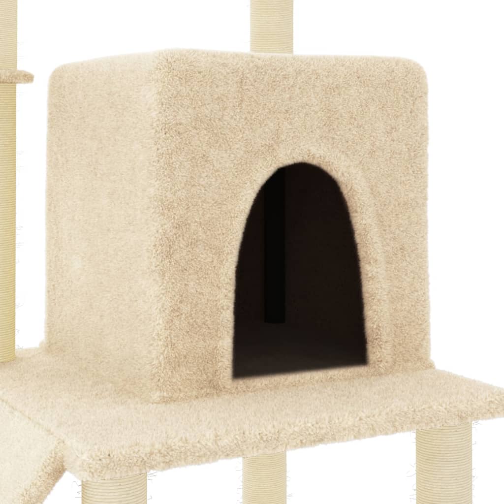 vidaXL Rascador para gatos con postes de sisal color crema 96,5 cm