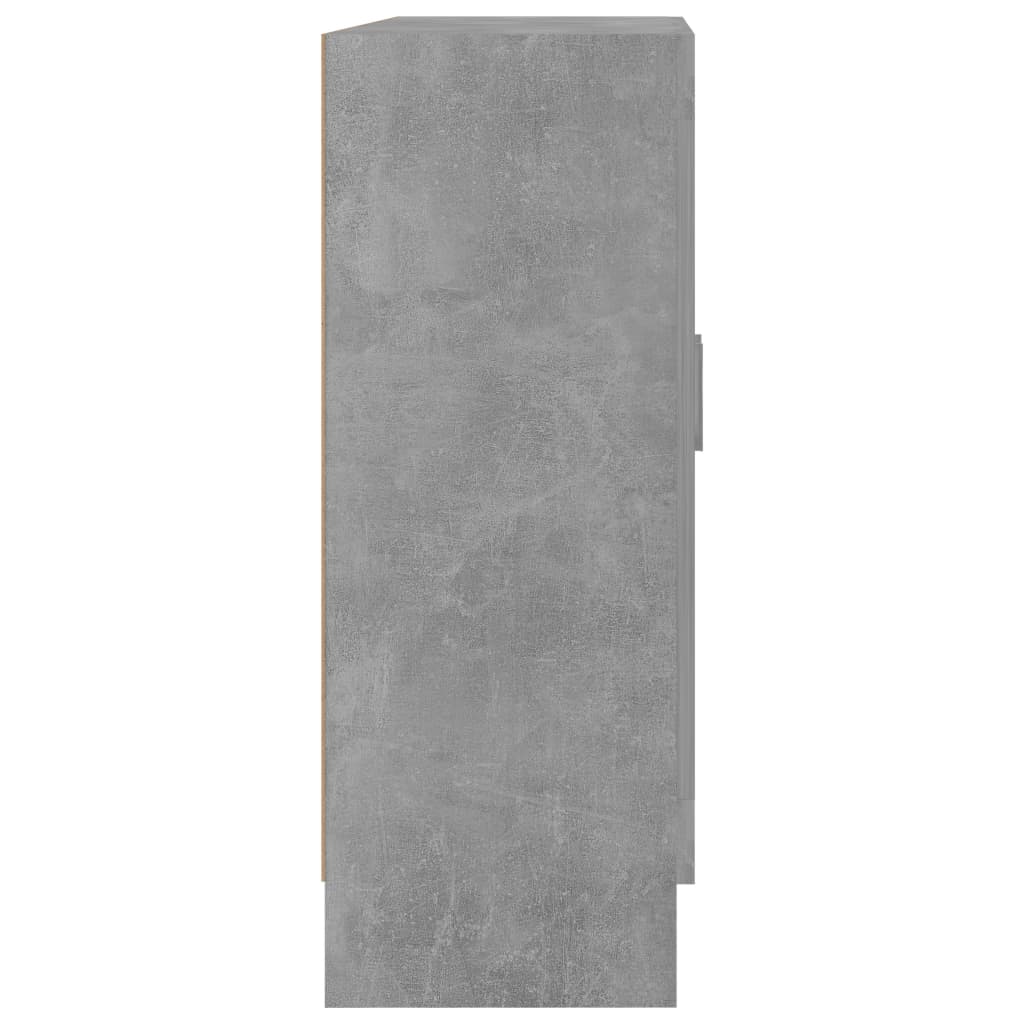 vidaXL Vitrina de madera contrachapada gris hormigón 82,5x30,5x80 cm
