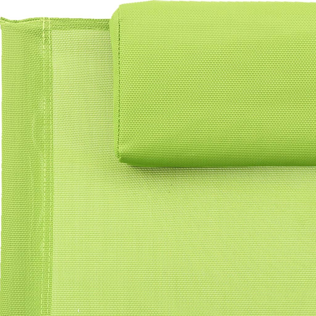 vidaXL Tumbona con almohada acero y textilene verde