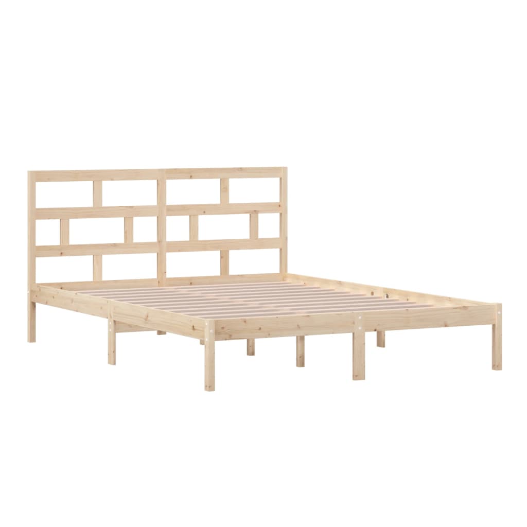 vidaXL Estructura de cama de madera maciza king size 150x200 cm