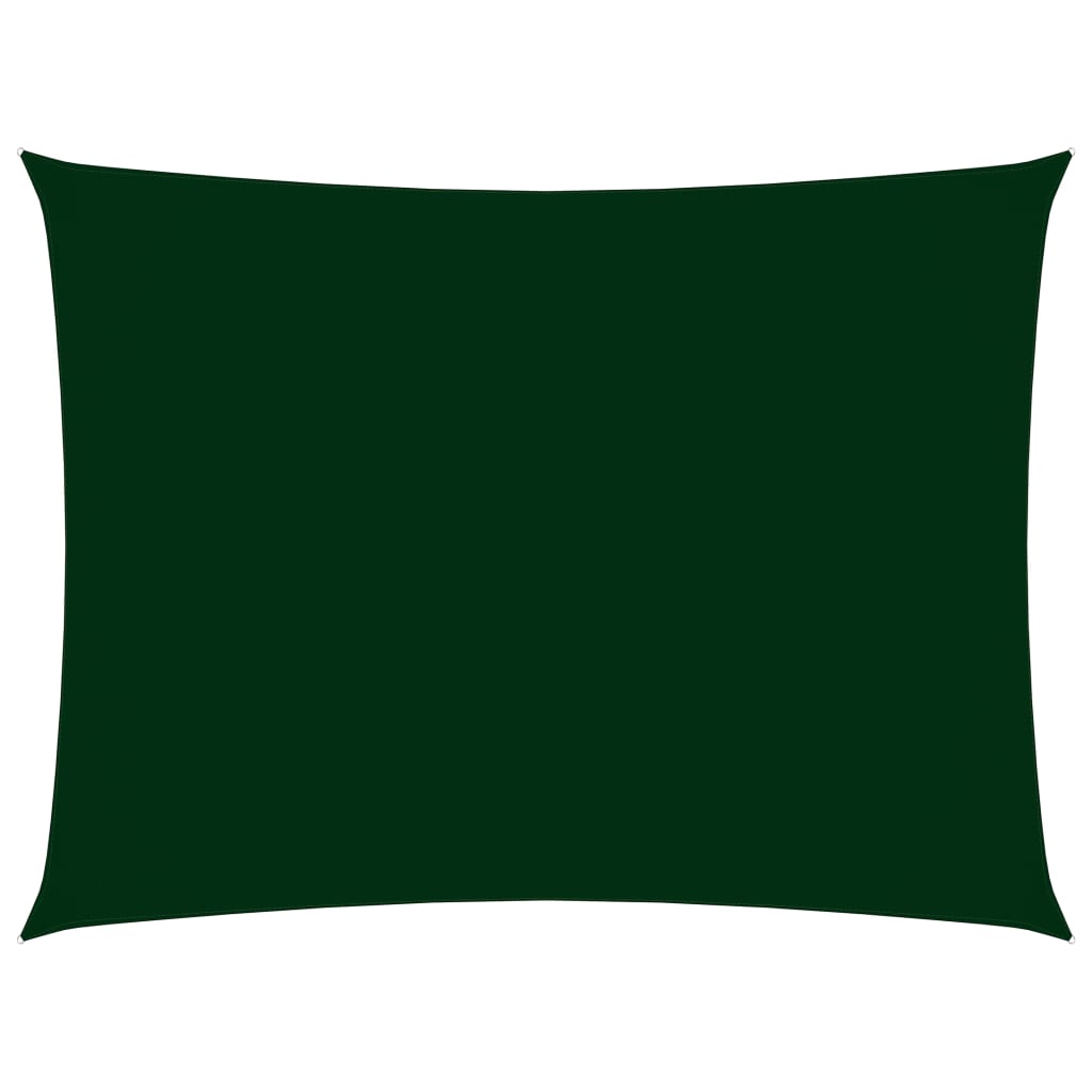 vidaXL Toldo de vela rectangular tela Oxford verde oscuro 2x4 m