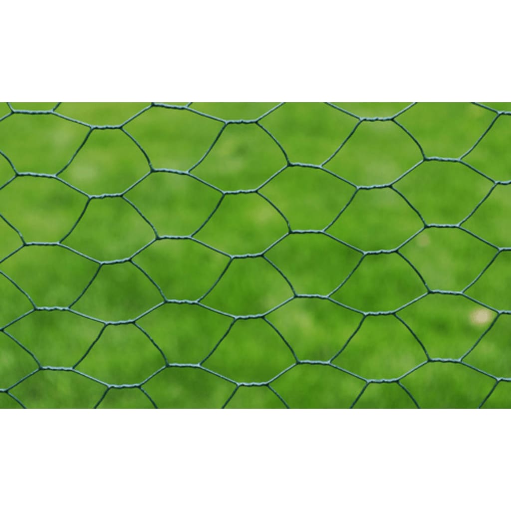 vidaXL Alambrada galvanizada con revestimiento de PVC verde 25x0,75 m