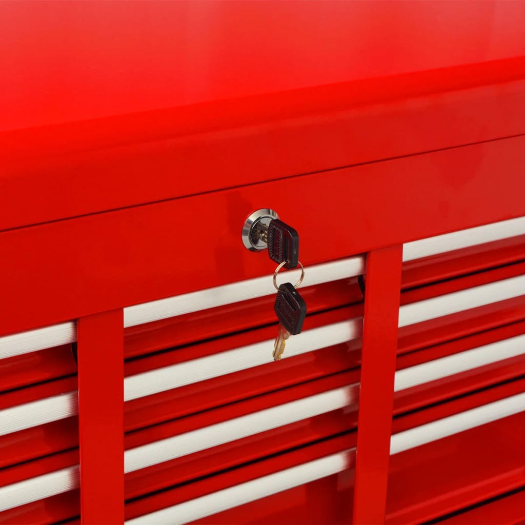 vidaXL Carrito-caja de herramientas 6 cajones de acero rojo