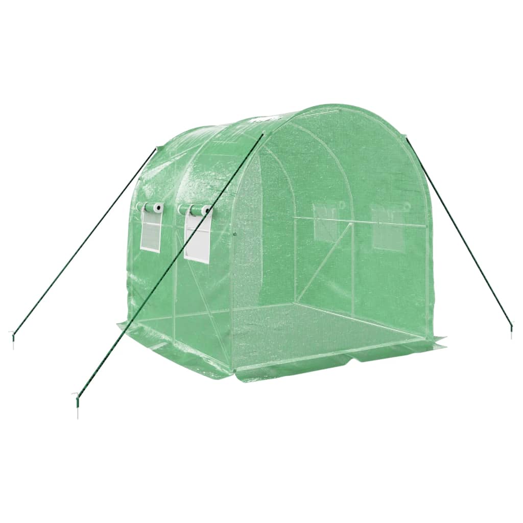 vidaXL Invernadero con estructura de acero verde 4 m² 2x2x2 m