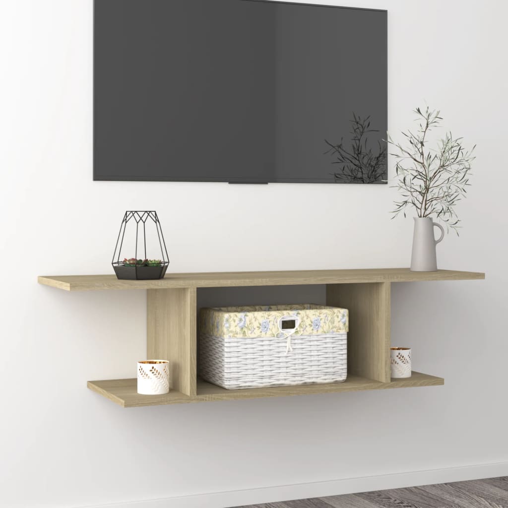 vidaXL Mueble de TV de pared roble Sonoma 103x30x26,5 cm