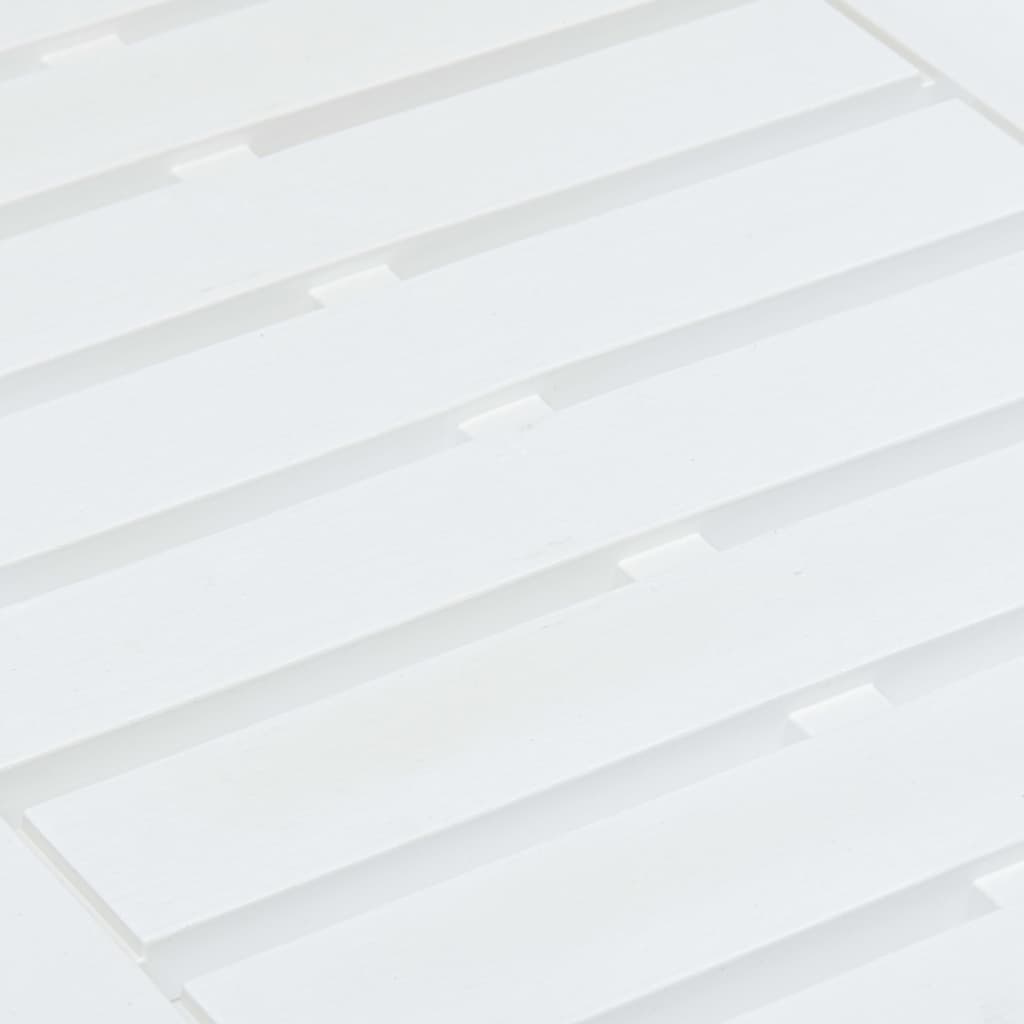 vidaXL Mesa de jardín de plástico blanco 78x55x38 cm