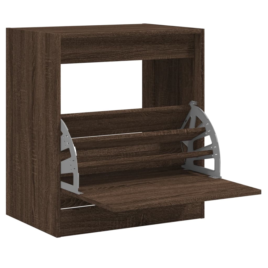 vidaXL Zapatero de madera de ingeniería marrón roble 60x42x69 cm
