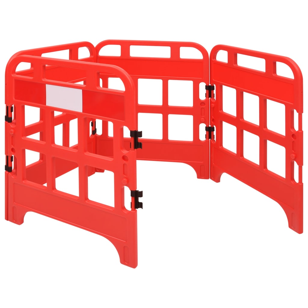 vidaXL Barreras de tráfico 4 piezas roja 75x75x100 cm