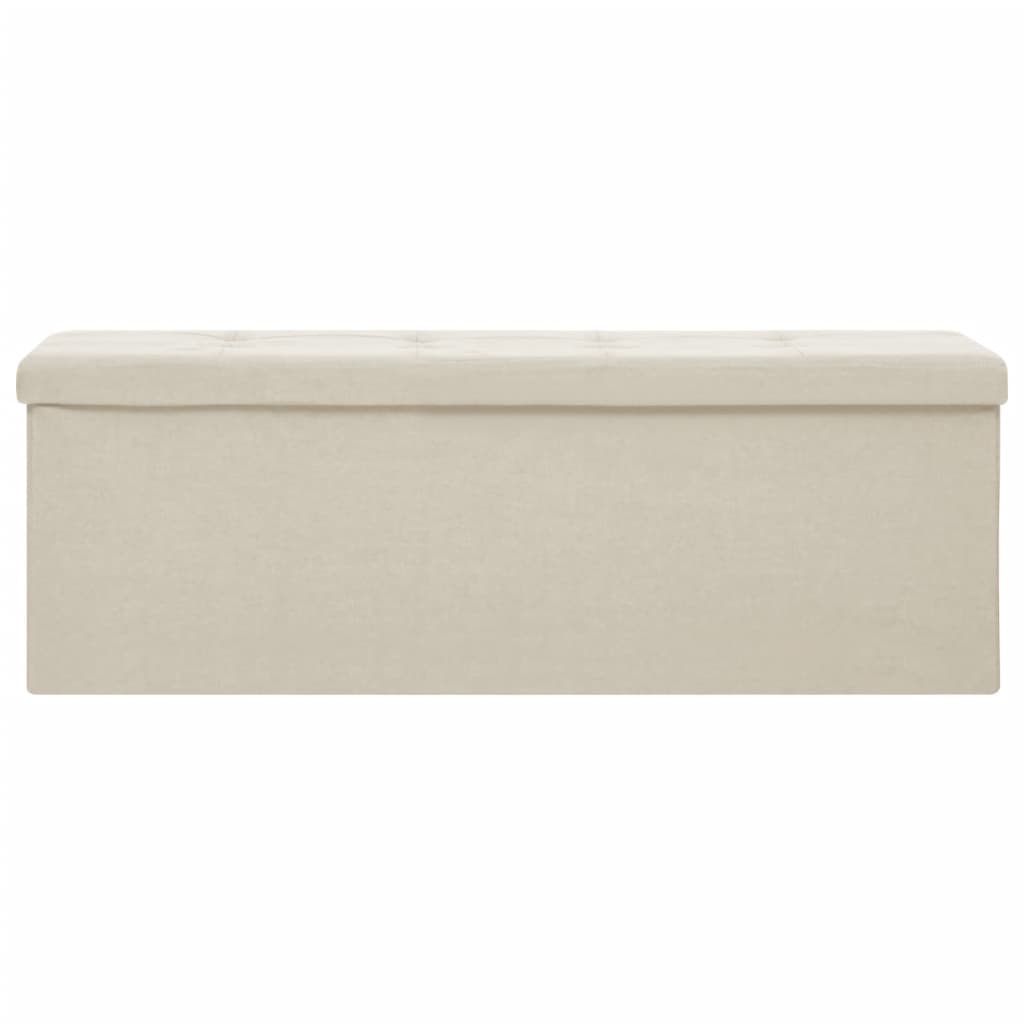 vidaXL Banco de almacenamiento plegable lino sintético crema blanco