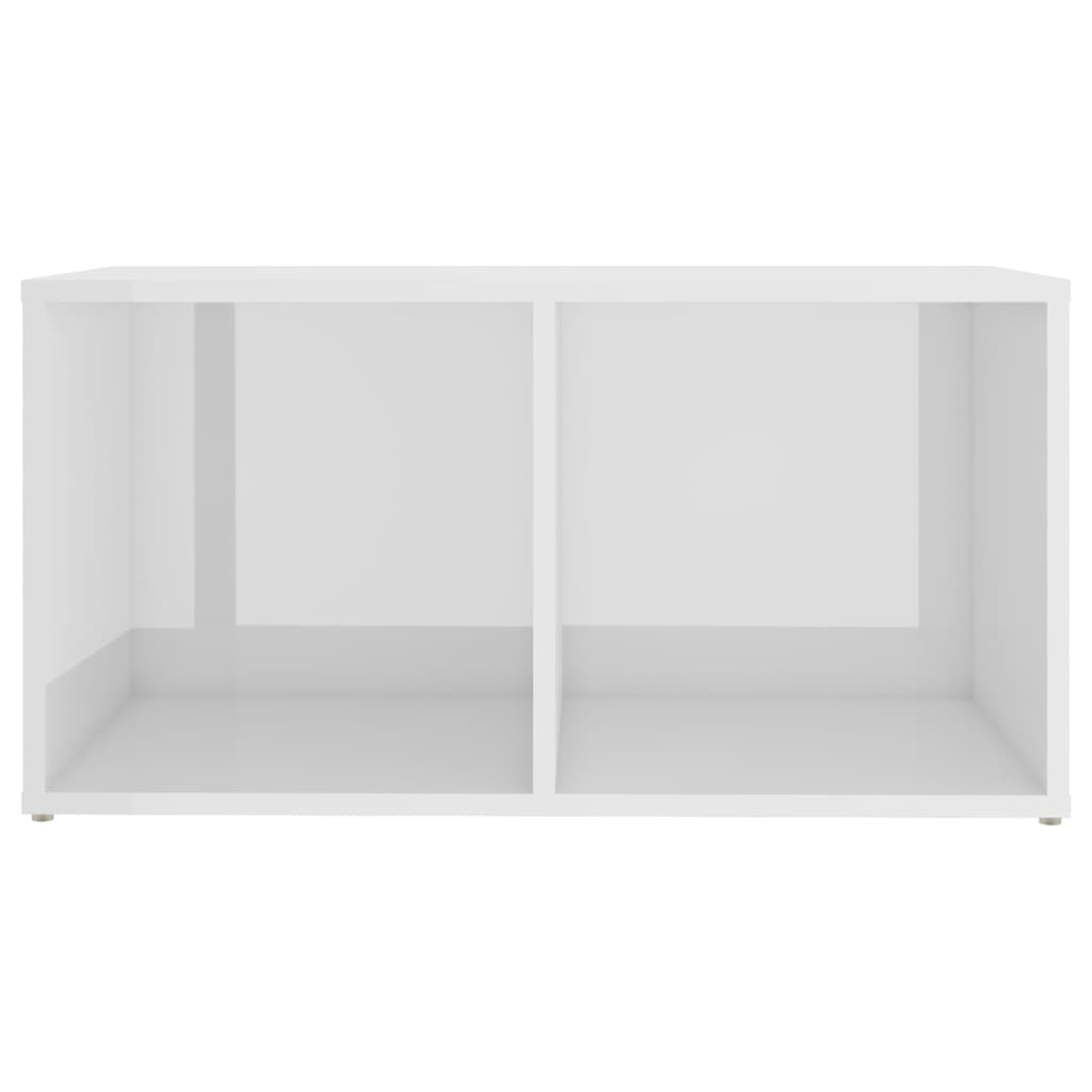 vidaXL Mueble para TV madera contrachapada blanco brillo 72x35x36,5 cm