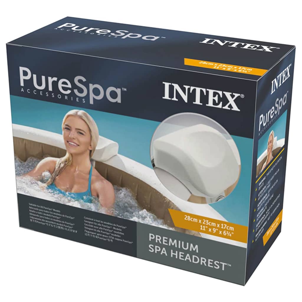 Intex Premium PureSpa Reposacabezas bañera espuma blanco 28x23x17 cm