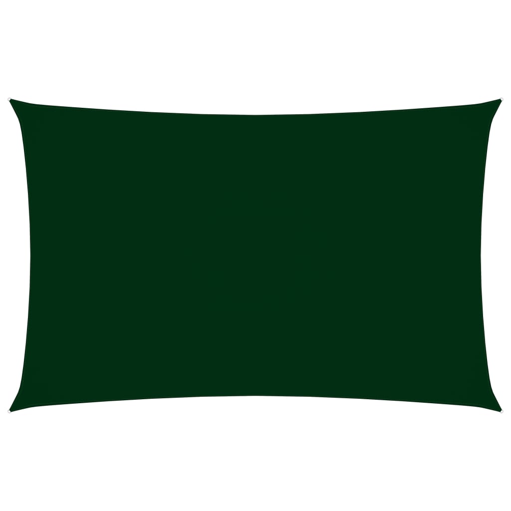vidaXL Toldo de vela rectangular tela oxford verde oscuro 5x8 m