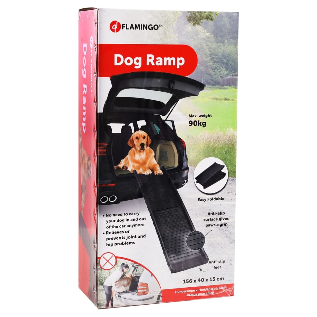 FLAMINGO Rampa para perros plegable Zenna 56x40x15 cm negro