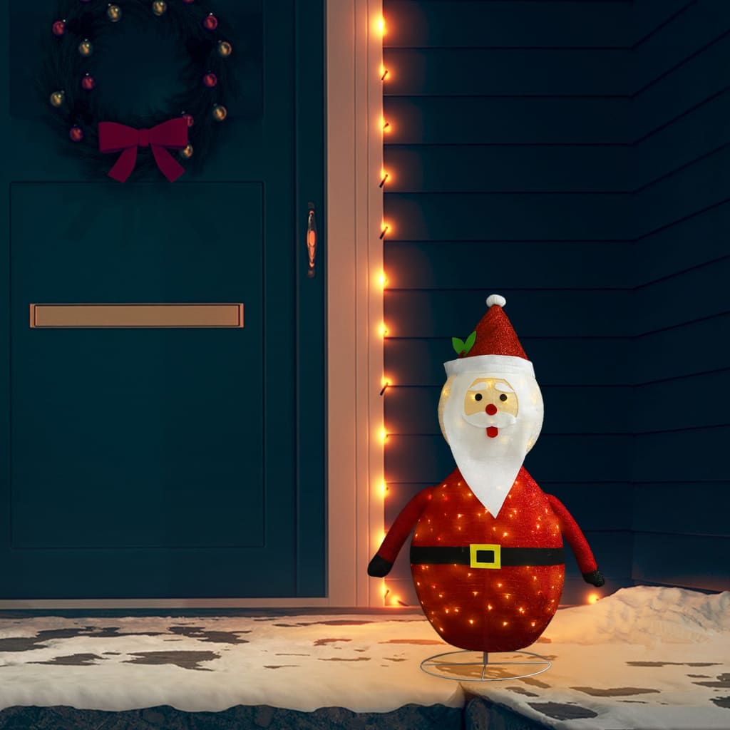vidaXL Papá Noel de Navidad decorativo con LED tela lujosa 90 cm