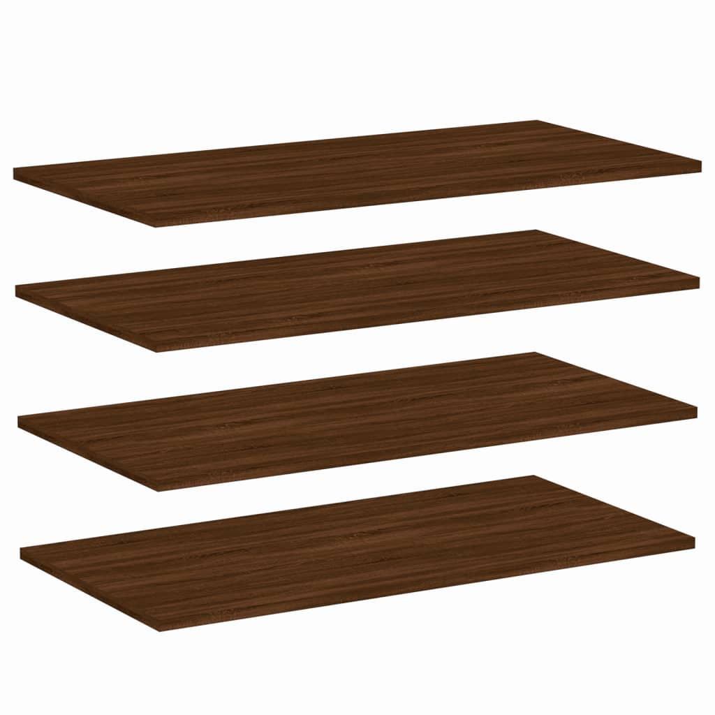 vidaXL Estantes pared 4 uds madera ingeniería marrón roble 80x40x1,5cm