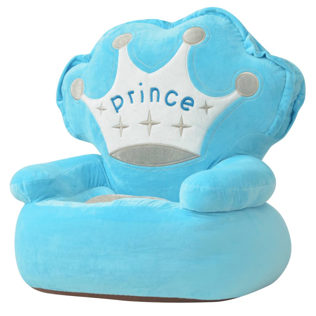 vidaXL Silla de peluche para niños príncipe azul